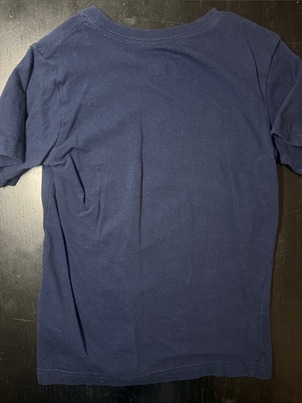 Jordan Kids Navy Blue Tee with Yellow and Light Blue Graphic - Picture 2 of 4